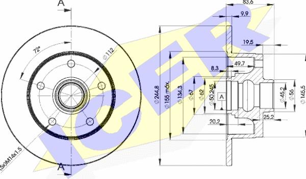 Icer 78BD5606-1 - Brake Disc autospares.lv