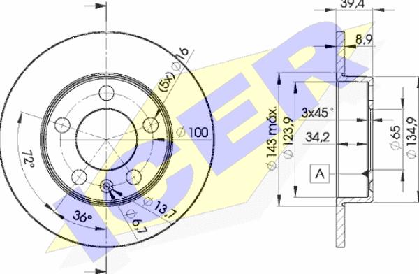 Icer 78BD5601-2 - Brake Disc autospares.lv