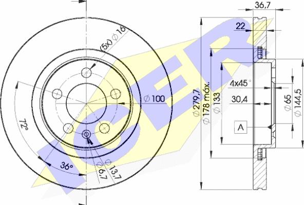 Icer 78BD5603-2 - Brake Disc autospares.lv