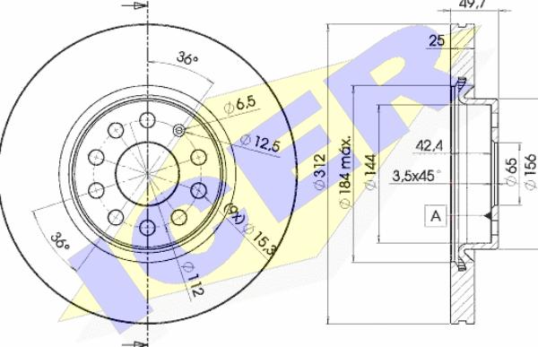 Icer 78BD5618-2 - Brake Disc autospares.lv