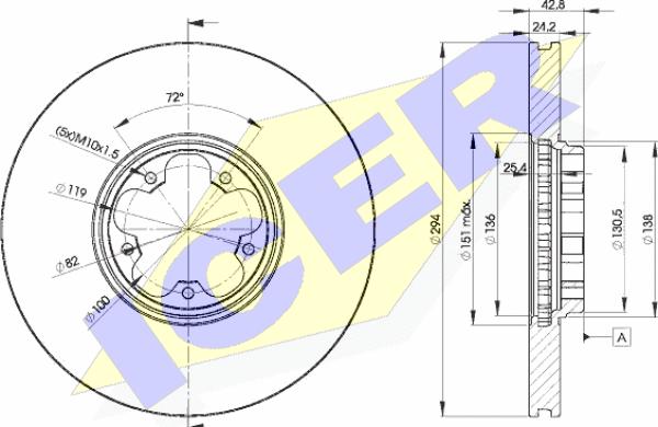 Icer 78BD5613-2 - Brake Disc autospares.lv