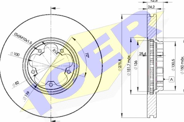 Icer 78BD5612-2 - Brake Disc autospares.lv