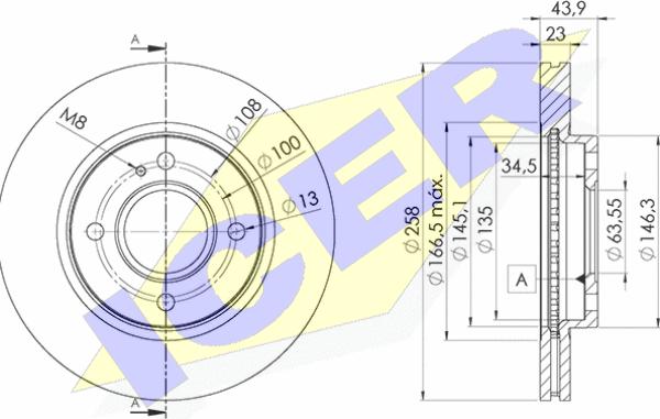 Icer 78BD5636-2 - Brake Disc autospares.lv