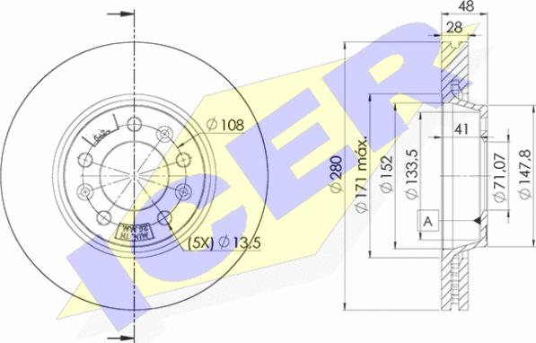 Icer 78BD5624-2 - Brake Disc autospares.lv