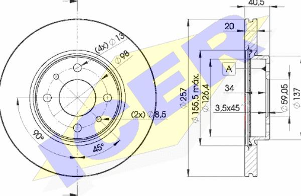 Icer 78BD5056-2 - Brake Disc autospares.lv