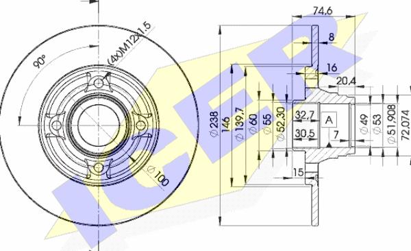 Icer 78BD5006-1 - Brake Disc autospares.lv