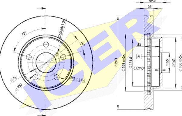 Icer 78BD5030-2 - Brake Disc autospares.lv