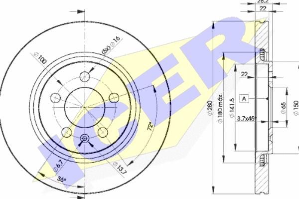 Icer 78BD5031-2 - Brake Disc autospares.lv