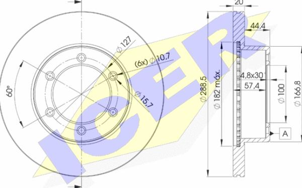 Icer 78BD5190-2 - Brake Disc autospares.lv