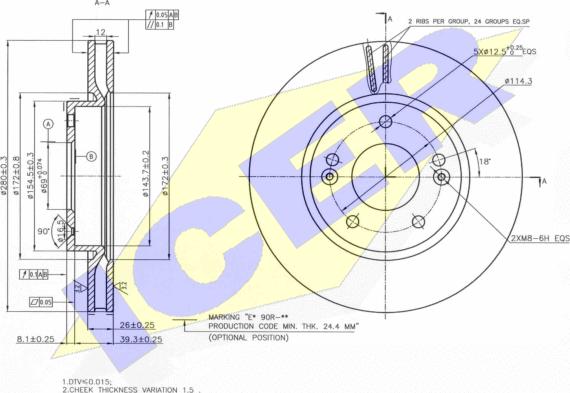 Icer 78BD5158-2 - Brake Disc autospares.lv