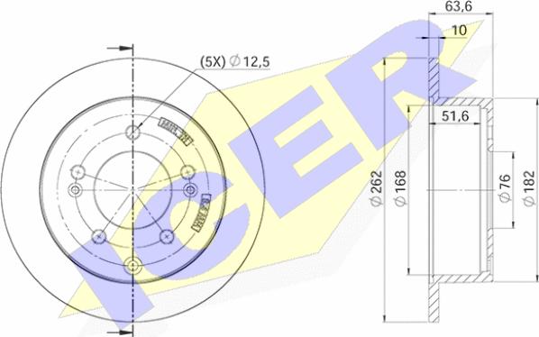 Icer 78BD5169-2 - Brake Disc autospares.lv