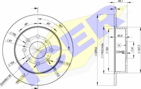 Icer 78BD5105-2 - Brake Disc autospares.lv