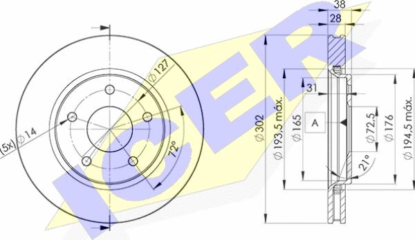 Icer 78BD5170-2 - Brake Disc autospares.lv