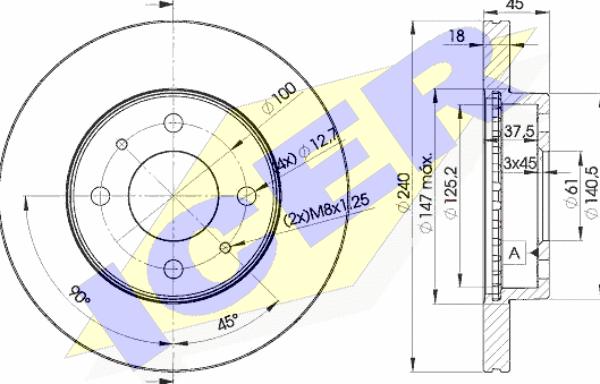 Icer 78BD5800-2 - Brake Disc autospares.lv