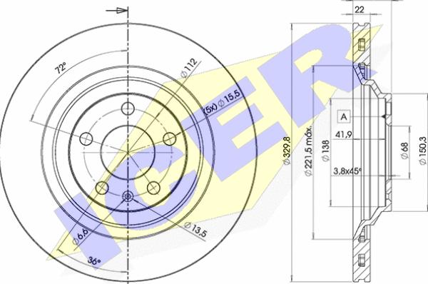 Icer 78BD5314-2 - Brake Disc autospares.lv