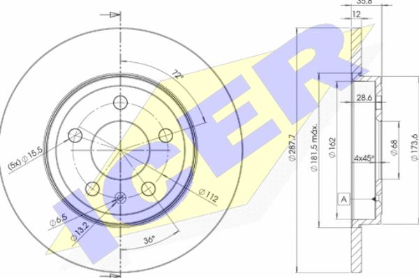 Icer 78BD5316-2 - Brake Disc autospares.lv