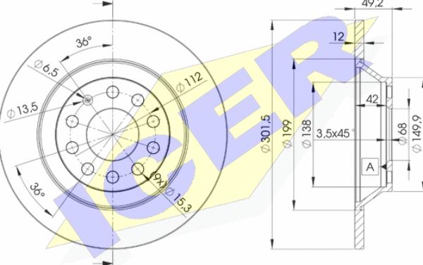 Icer 78BD5313-2 - Brake Disc autospares.lv