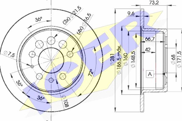 Icer 78BD5782-1 - Brake Disc autospares.lv