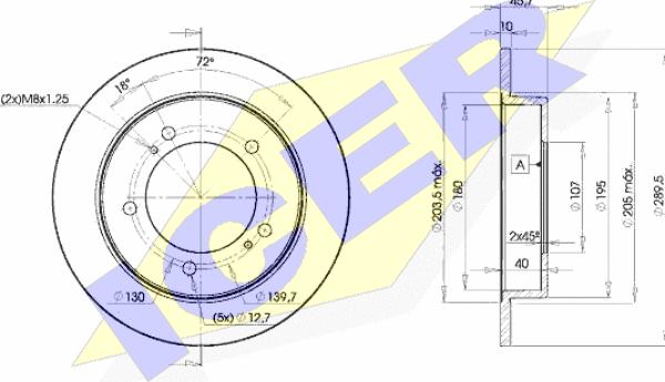 Icer 78BD6970-2 - Brake Disc autospares.lv