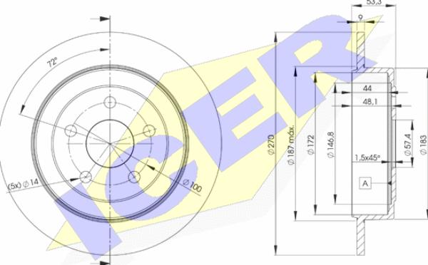 Icer 78BD6433-2 - Brake Disc autospares.lv