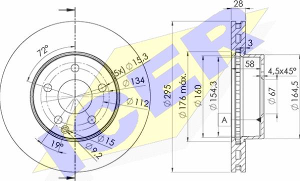 Icer 78BD6475-2 - Brake Disc autospares.lv