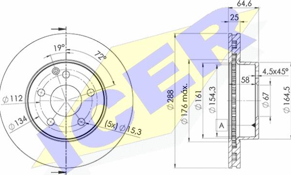 Icer 78BD6476-2 - Brake Disc autospares.lv