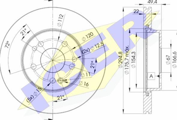 Icer 78BD6471-2 - Brake Disc autospares.lv