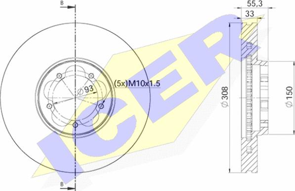 Icer 78BD6539-1 - Brake Disc autospares.lv