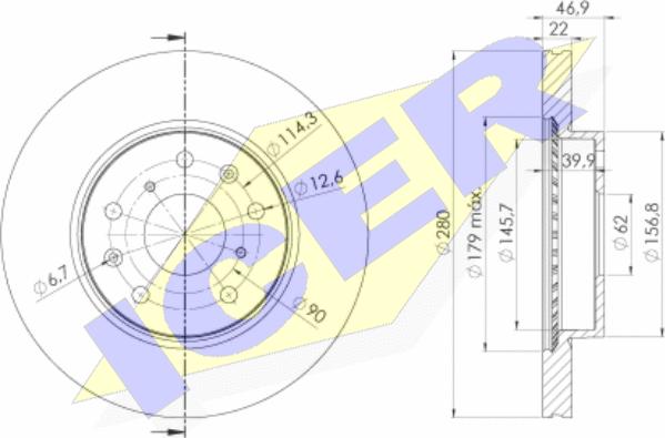 Icer 78BD6041-2 - Brake Disc autospares.lv