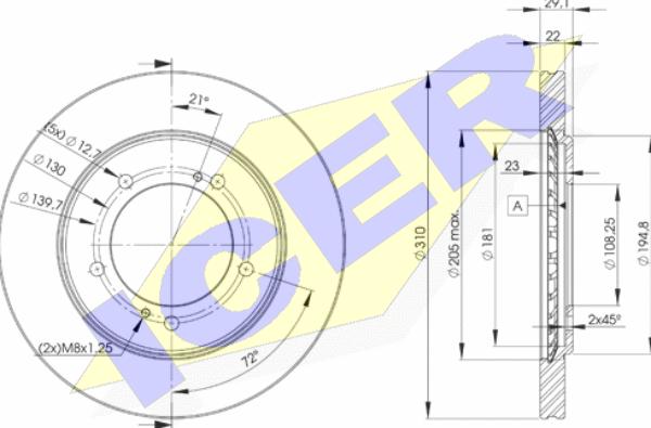 Icer 78BD6010-2 - Brake Disc autospares.lv