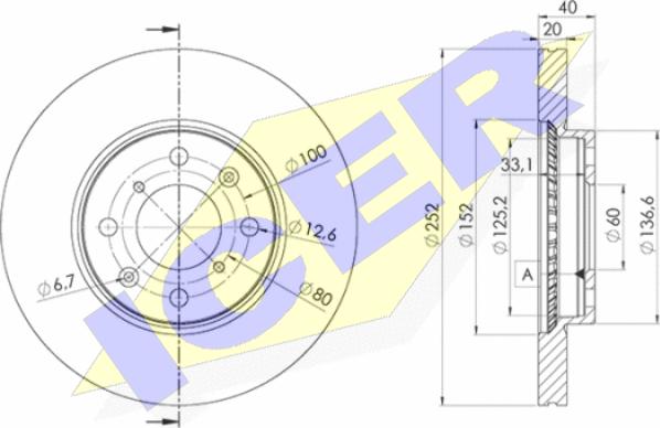 Icer 78BD6035-2 - Brake Disc autospares.lv