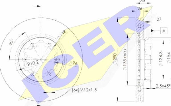 Icer 78BD6031-2 - Brake Disc autospares.lv