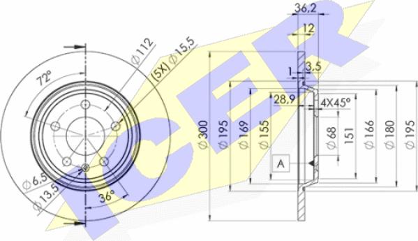 Icer 78BD6075-2 - Brake Disc autospares.lv