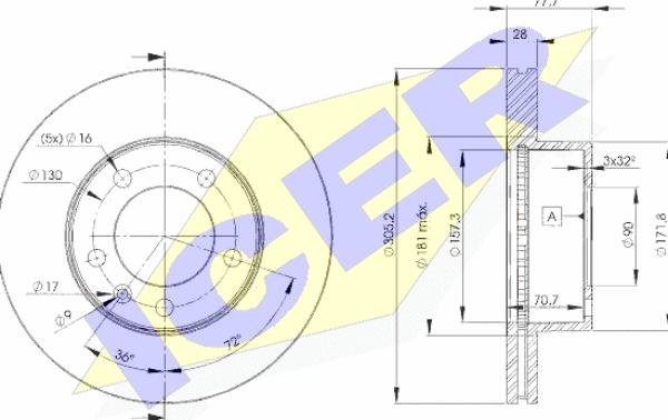 Icer 78BD6848-1 - Brake Disc autospares.lv