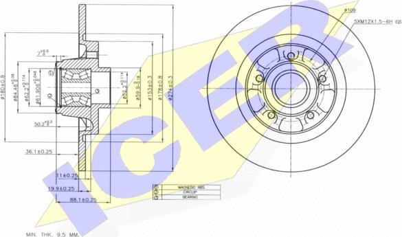 Icer 78BD6327-1 - Brake Disc autospares.lv