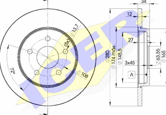 Icer 78BD6768-2 - Brake Disc autospares.lv