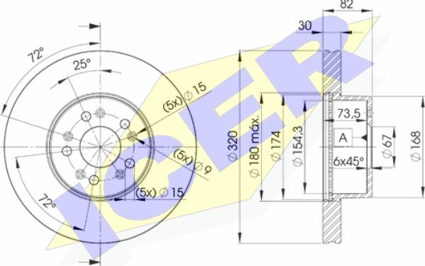 Icer 78BD0912-2 - Brake Disc autospares.lv