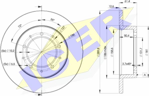 Icer 78BD0461-2 - Brake Disc autospares.lv