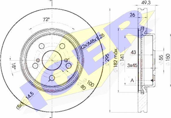 Icer 78BD0505-2 - Brake Disc autospares.lv