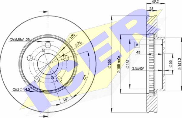 Icer 78BD0501-2 - Brake Disc autospares.lv