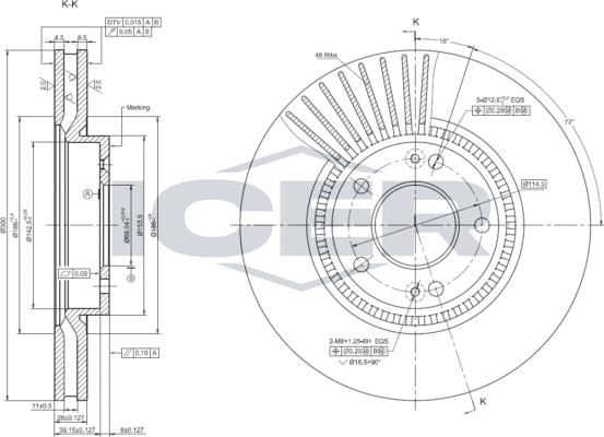 Icer 78BD0586-2 - Brake Disc autospares.lv