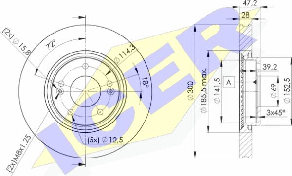 Icer 78BD0580-2 - Brake Disc autospares.lv