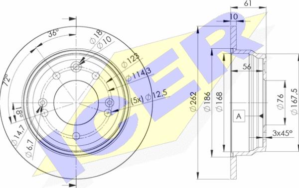 Icer 78BD0581-2 - Brake Disc autospares.lv