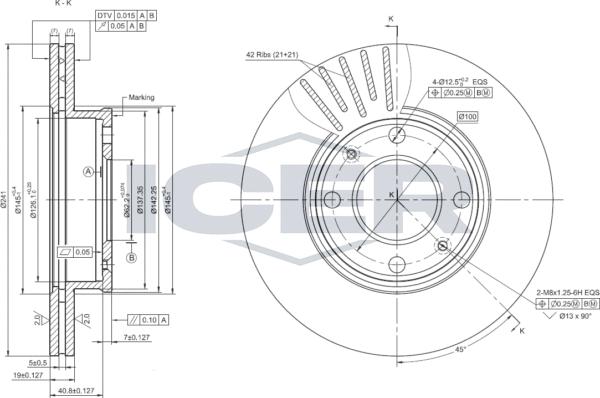 Icer 78BD0570-2 - Brake Disc autospares.lv