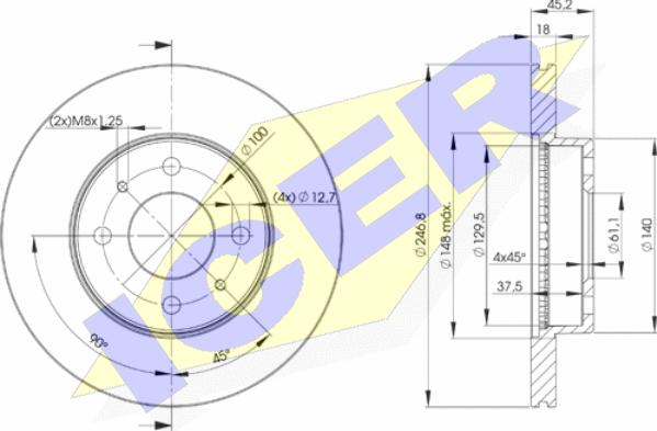 Icer 78BD0602-2 - Brake Disc autospares.lv