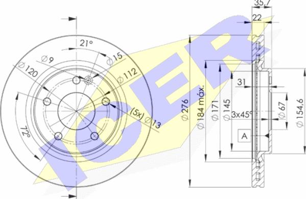 Icer 78BD0612-2 - Brake Disc autospares.lv