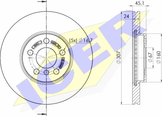 Icer 78BD0041-2 - Brake Disc autospares.lv