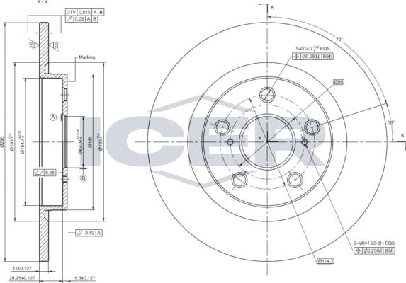 Icer 78BD0048-2 - Brake Disc autospares.lv