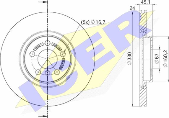 Icer 78BD0043-2 - Brake Disc autospares.lv