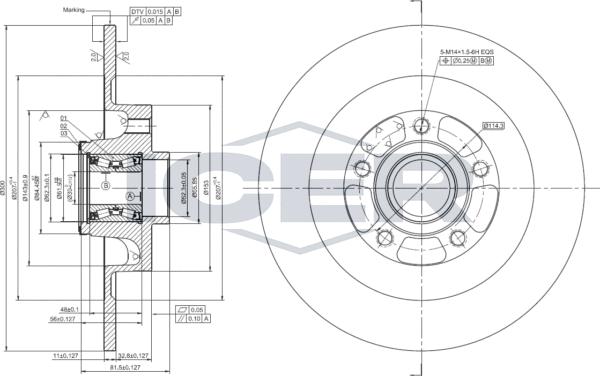 Icer 78BD0042-1 - Brake Disc autospares.lv